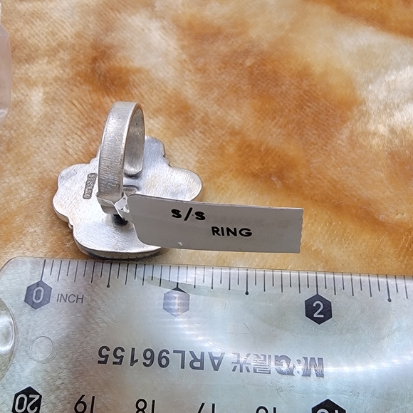 NEW Sterling Silver No. 8 Mine Turquoise Adjustable Statement Ring Chunky Heart - Picture 8 of 14